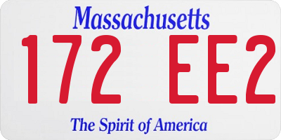 MA license plate 172EE2