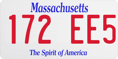 MA license plate 172EE5