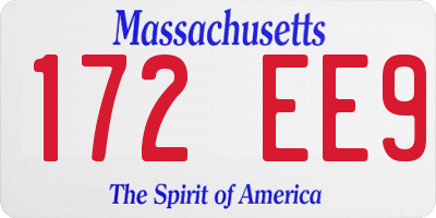 MA license plate 172EE9