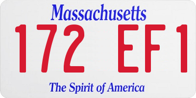 MA license plate 172EF1