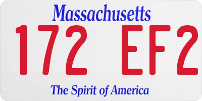 MA license plate 172EF2