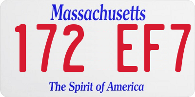 MA license plate 172EF7