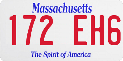 MA license plate 172EH6