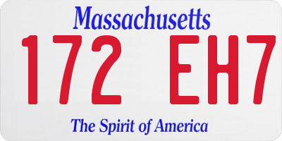 MA license plate 172EH7