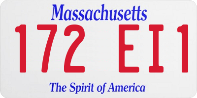 MA license plate 172EI1