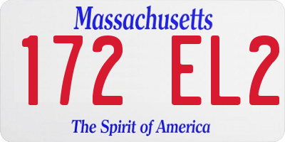 MA license plate 172EL2