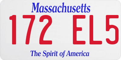 MA license plate 172EL5