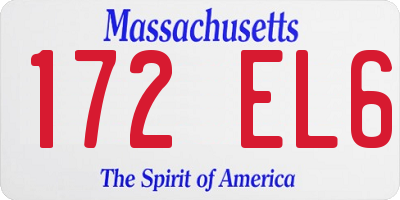 MA license plate 172EL6