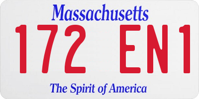 MA license plate 172EN1