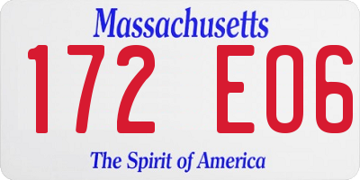 MA license plate 172EO6