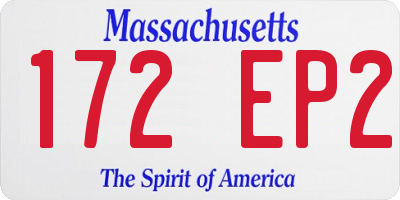 MA license plate 172EP2