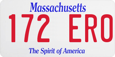 MA license plate 172ER0