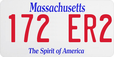 MA license plate 172ER2