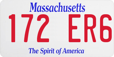 MA license plate 172ER6
