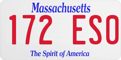 MA license plate 172ES0