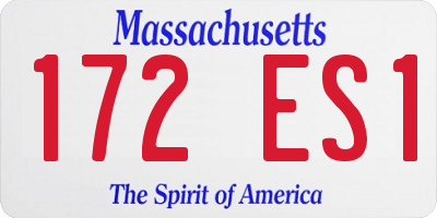 MA license plate 172ES1
