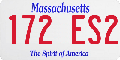 MA license plate 172ES2