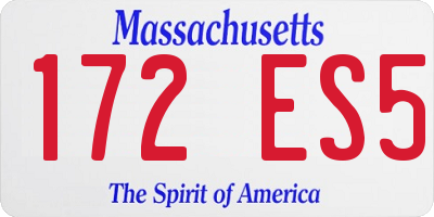 MA license plate 172ES5