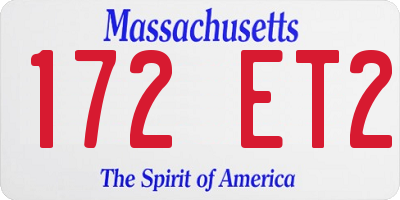 MA license plate 172ET2