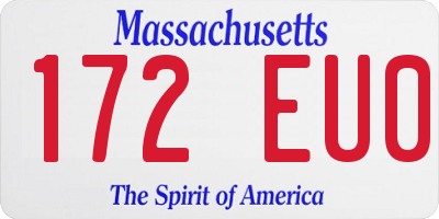MA license plate 172EU0