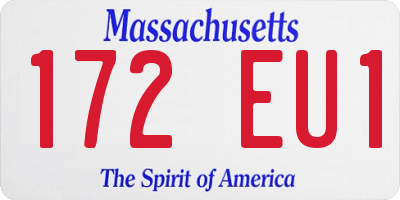MA license plate 172EU1