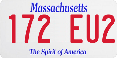 MA license plate 172EU2