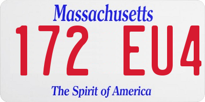 MA license plate 172EU4