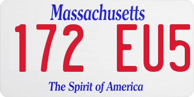MA license plate 172EU5
