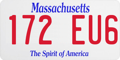 MA license plate 172EU6