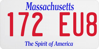 MA license plate 172EU8