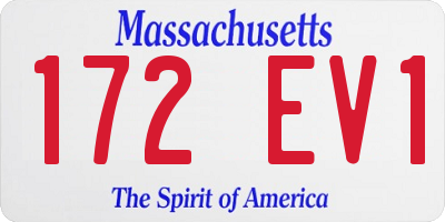 MA license plate 172EV1