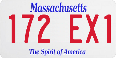 MA license plate 172EX1