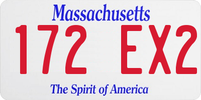 MA license plate 172EX2