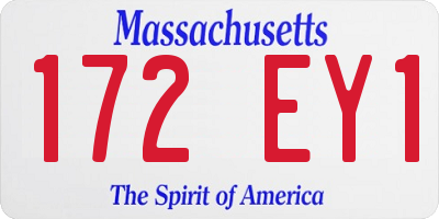 MA license plate 172EY1