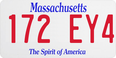 MA license plate 172EY4