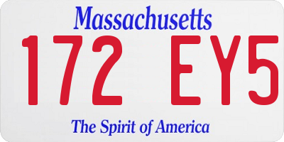 MA license plate 172EY5