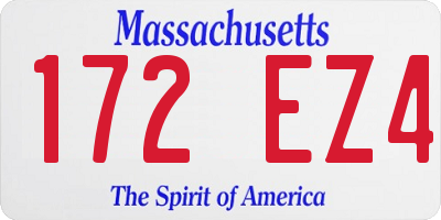 MA license plate 172EZ4