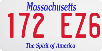 MA license plate 172EZ6