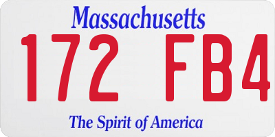 MA license plate 172FB4