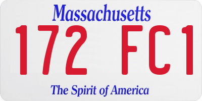 MA license plate 172FC1