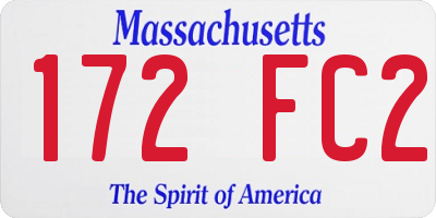 MA license plate 172FC2