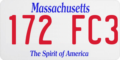 MA license plate 172FC3