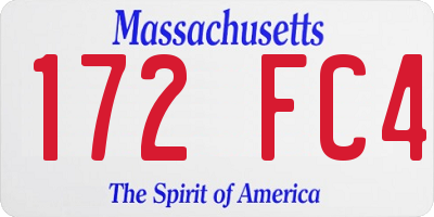 MA license plate 172FC4
