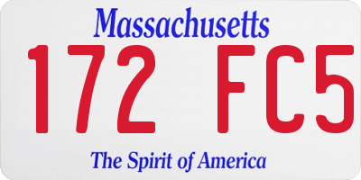 MA license plate 172FC5