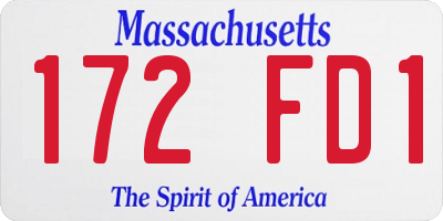 MA license plate 172FD1