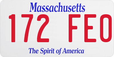 MA license plate 172FE0
