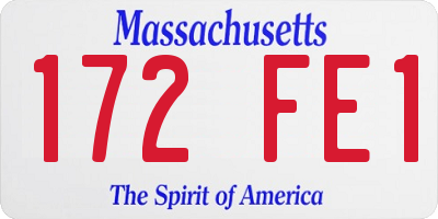MA license plate 172FE1