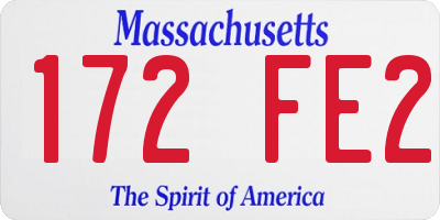 MA license plate 172FE2