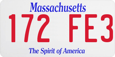 MA license plate 172FE3