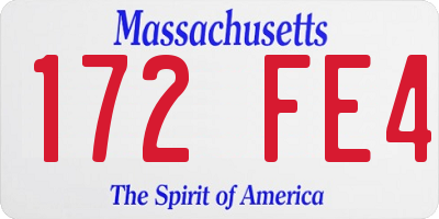 MA license plate 172FE4